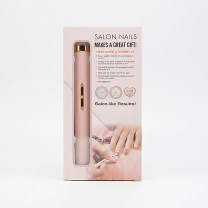 Salon Nails Electric Rechargeable Manicure & Pedicure Nail File Kit