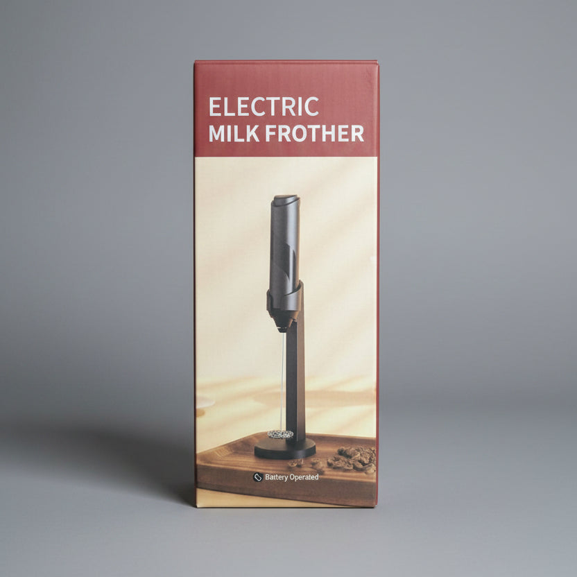 Electric Handheld Milk Frother with Stainless Steel Stand
