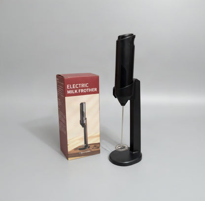 Electric Handheld Milk Frother with Stainless Steel Stand