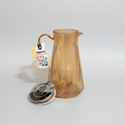 Amber Water & Juice Jug with Stainless Steel Lid