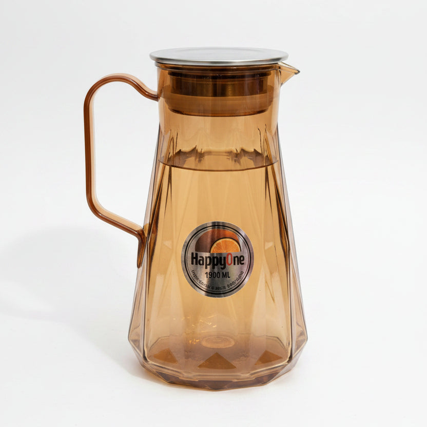 Amber Water & Juice Jug with Stainless Steel Lid