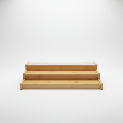 3-Tier Bamboo Spice Rack & Cabinet Step Organizer