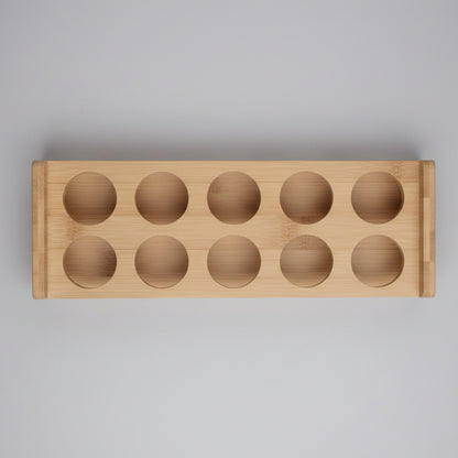 Natural Bamboo 12-Grid Egg Holder Tray Organizer