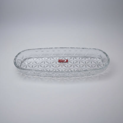 Green Apple Oval Glass Serving Platter / Tray