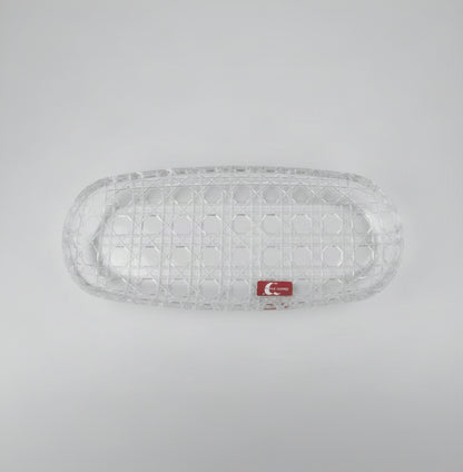 Green Apple Oval Glass Serving Platter / Tray