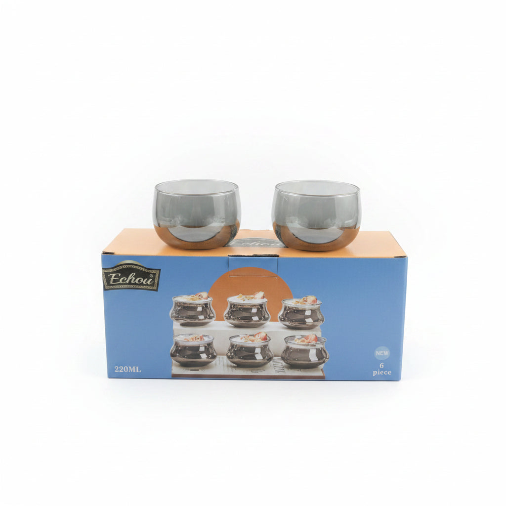 Echou 6-Piece High Borosilicate Glass Dessert Bowl Set