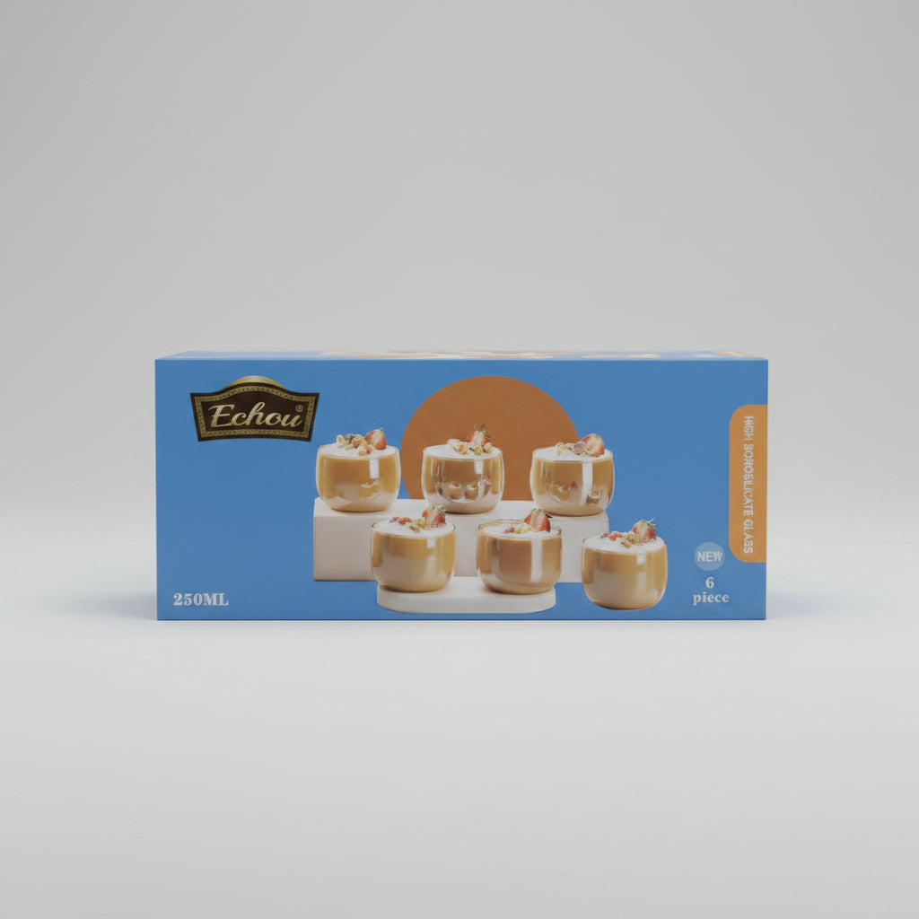 Echou 6-Piece High Borosilicate Glass Dessert Bowl Set