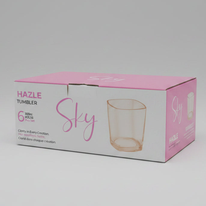 HAZLE Sky 6-Piece Glass Water & Juice Tumbler Set