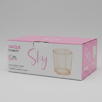 HAZLE Sky 6-Piece Glass Water & Juice Tumbler Set