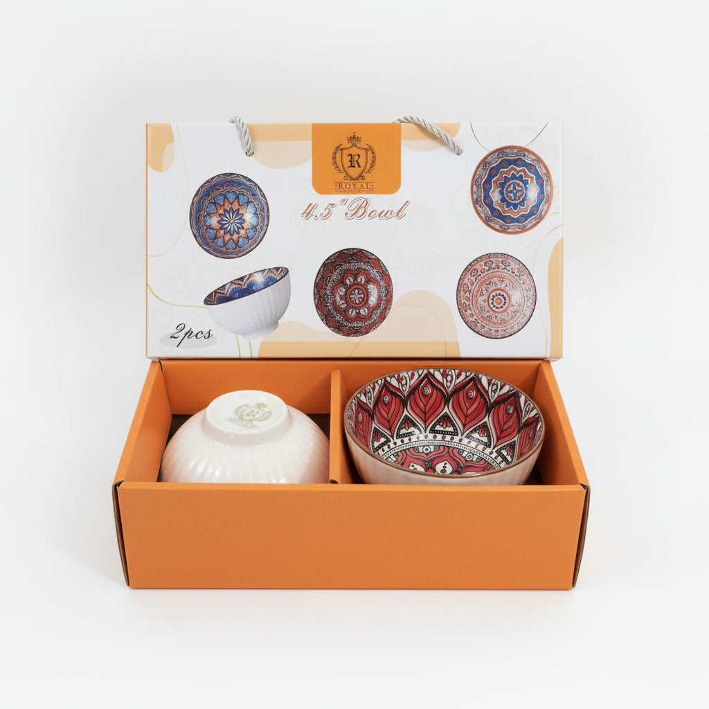 ROYAL 4.5" Printed Ceramic Bowl Gift Set (2-Piece)