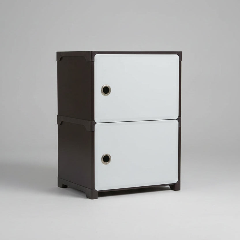 2-Cube DIY Modular Portable Storage Cabinet with Doors