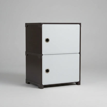 2-Cube DIY Modular Portable Storage Cabinet with Doors