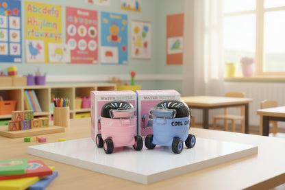 Cute Kids Water Bottle Tyre Base Cups – Easy Carry & Spill-Resistant