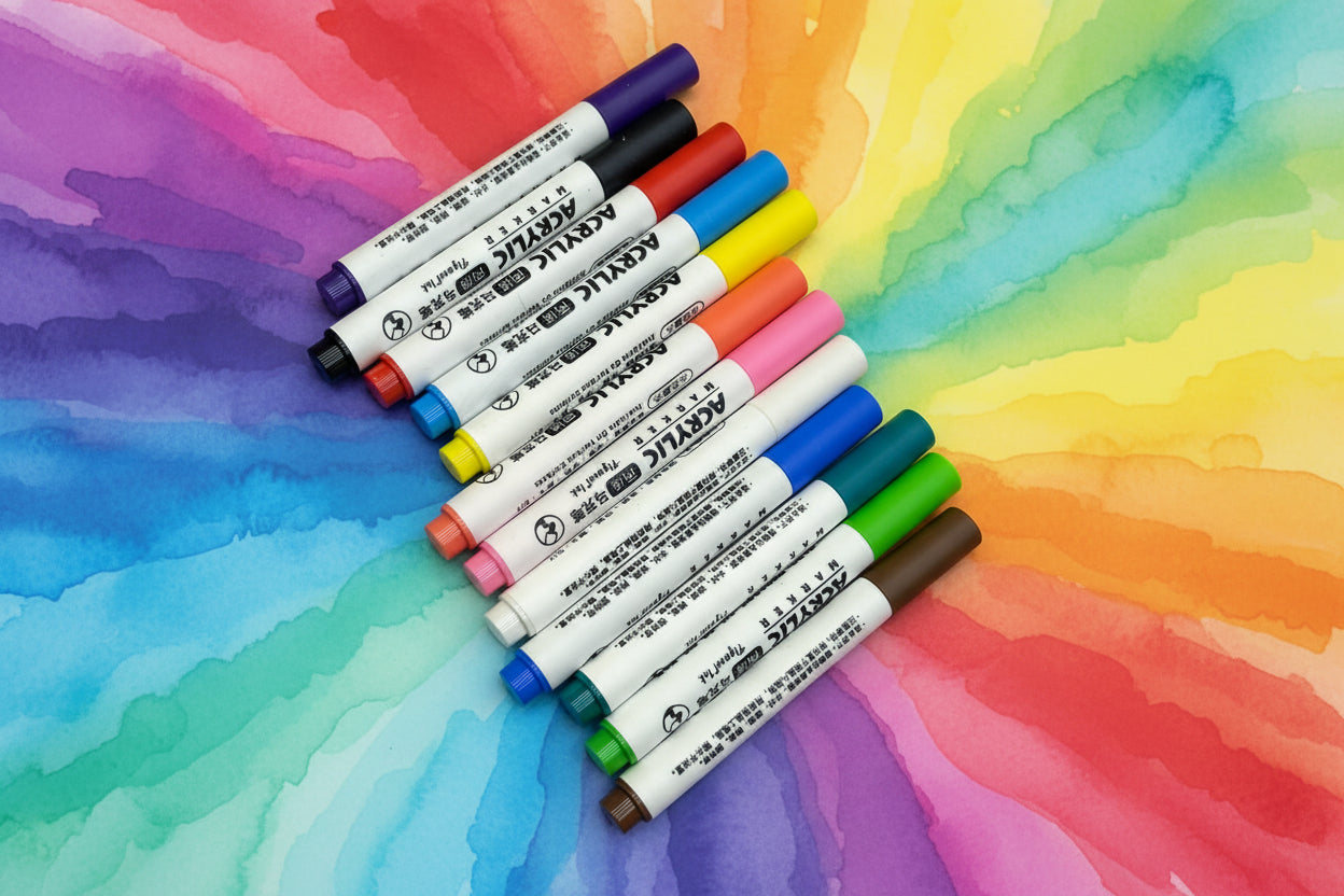 12 Color Marker Pen Set Vibrant Multicolor Markers for Drawing, Sketching & School Use | High Quality & Durable
