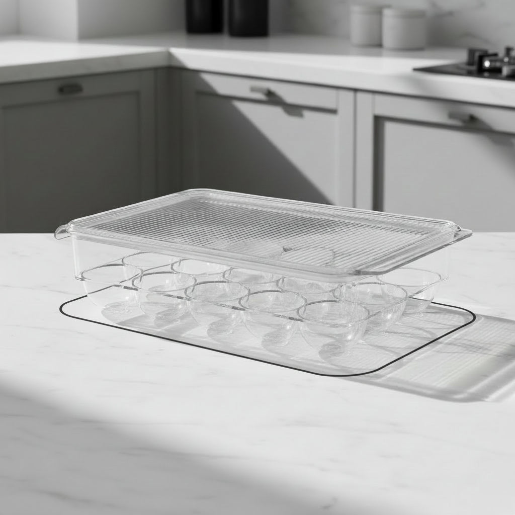 Premium Transparent Acrylic Egg Storage Tray – Durable Fridge Organizer (High Quality)