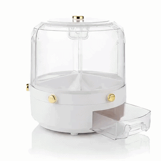 Luxury Rotating Clear Cosmetic Storage Box with Drawers