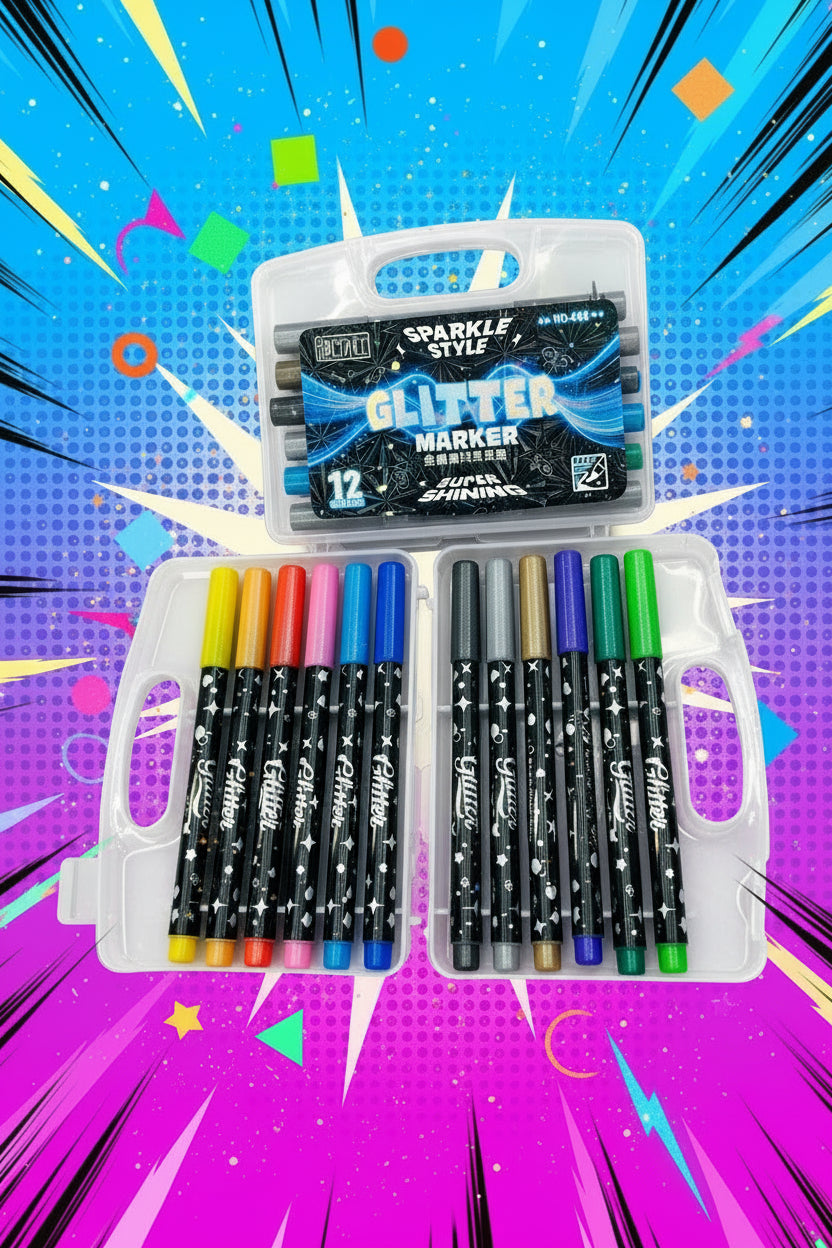 Glitter Marker Letter Set Multicolor Sparkle for Creative Writing