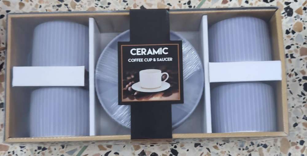 CERAMIC COFFEE CUP AND SAUCER SET 8 PCS