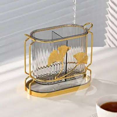 GOLDEN DOUBLE SPOON HOLDER