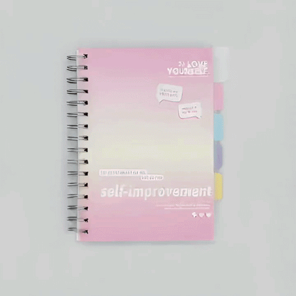 Aesthetic Spiral Notebook with Index Tabs | Multi-Section Study Journal