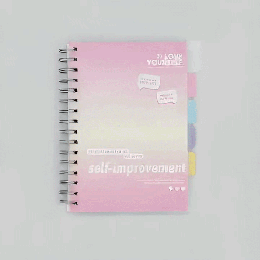 Aesthetic Spiral Notebook with Index Tabs | Multi-Section Study Journal