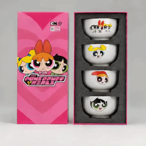 The Powerpuff Girls Ceramic Cup Set 4 Pcs with Gift Box