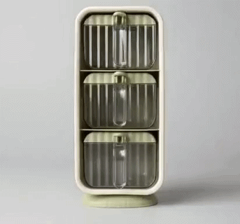 3-Grid Wall-Mounted Seasoning Box Rack Set with Spoons